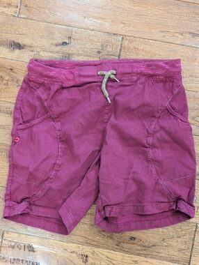 E9 Wendy Climbing Women's Casual Linen Drawstring Shorts - Deep Berry